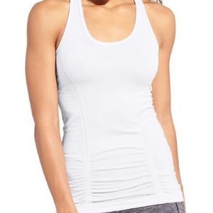 Athleta (M) Fastest Track Ruched Tank Top in White GUC